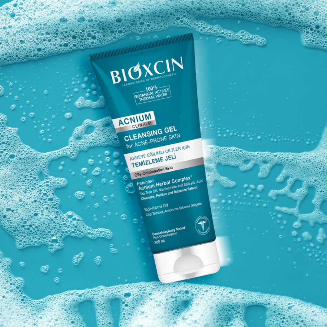 Zestaw Bioxcin Acnium - Żel do mycia twarzy 200 ml + krem nawilżający 50 ml